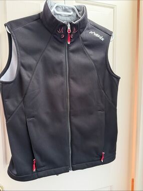 Phenix sz 12 (fits small IMO) Black ski vest red trim AEROTHERMO fleece lined
